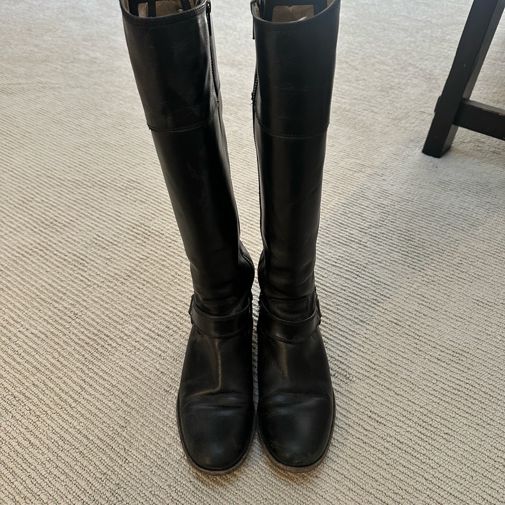 Frye black leather boots - size 7